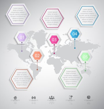 İş Vektörü İllüstrasyonu için Infographic Şablonları