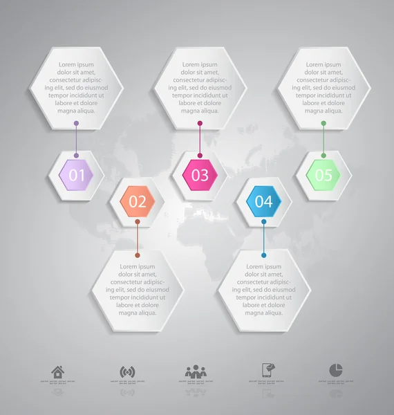 Modelli infografici per illustrazione vettoriale aziendale — Vettoriale Stock