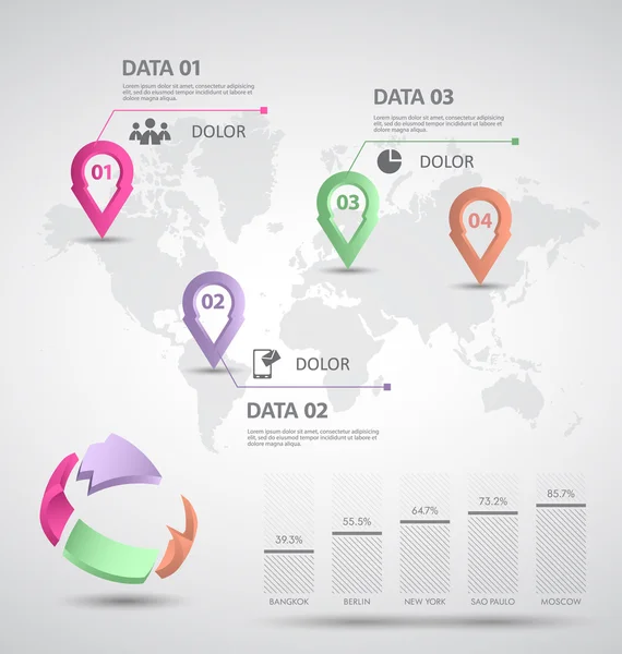 Modèles d'infographie pour l'illustration vectorielle d'entreprise — Image vectorielle