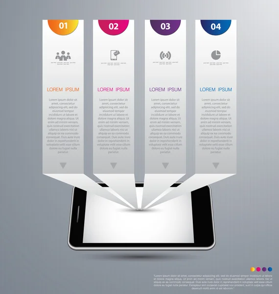 Design infografico con smartphone — Vettoriale Stock