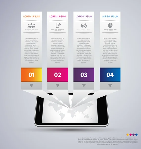 Conception infographique avec smartphone — Image vectorielle