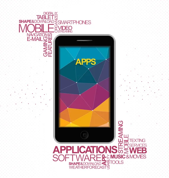 Vettore di applicazioni software mobile — Vettoriale Stock