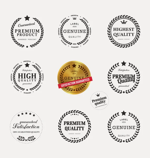 Collection de labels Premium Quality — Image vectorielle