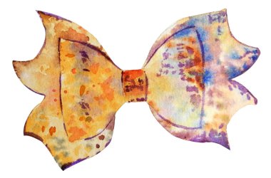 El yapımı suluboya illüstrasyon: beyaz arkaplanda izole edilmiş güzel yay