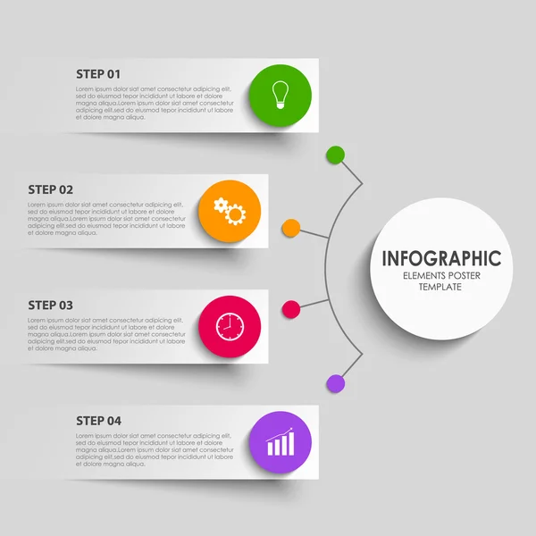 Info graphic with abstract design stickers indicators template — Stock Vector