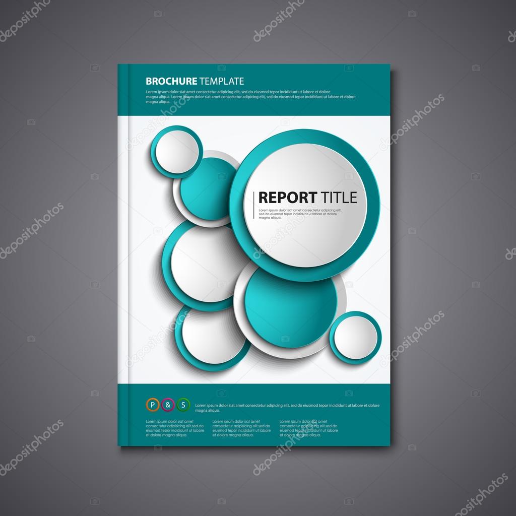 Brochures book or flyer with abstract blue circles template