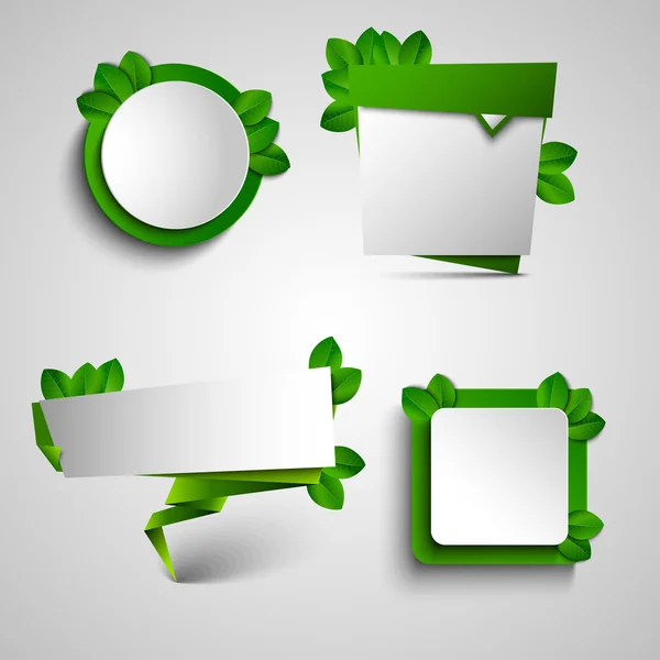 Primavera verde quadro ponteiro tag elemento de design — Vetor de Stock