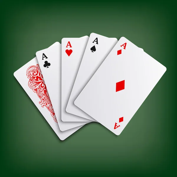 Modelo de jogo de cartas de poker Aces — Vetor de Stock