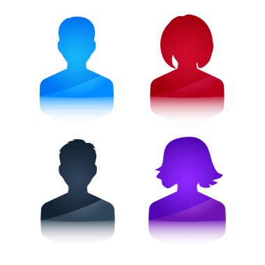 Simgeler renkli avatar erkek ve dişi profil