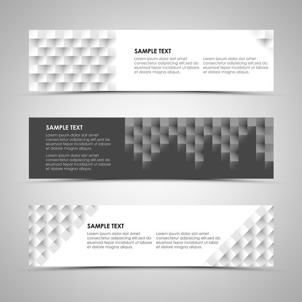 Abstract horizontal banners with design patterns