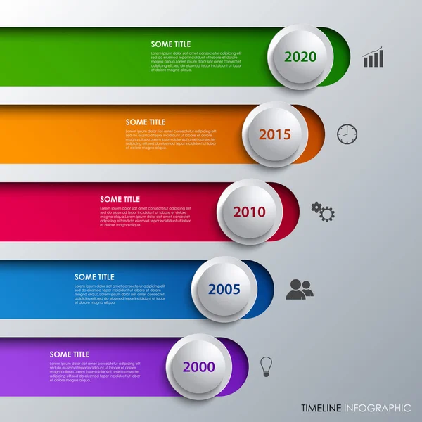 Tid linjeobjekt information med design ränder och bubblor — Stock vektor