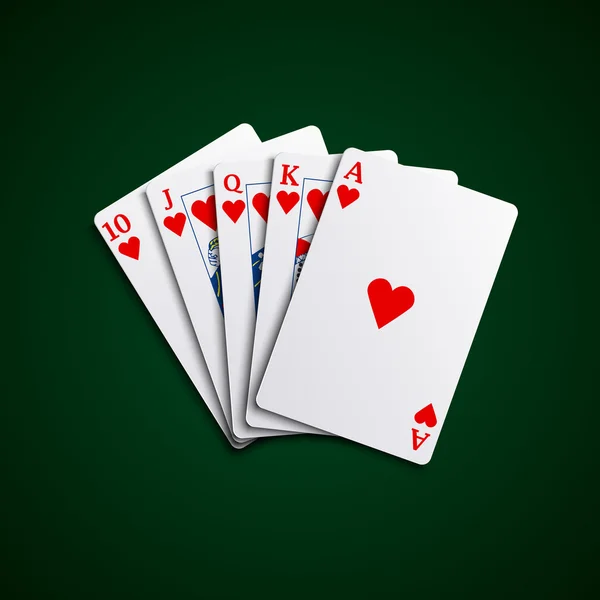 Pockerkarten spülen Herz Hand — Stockvektor