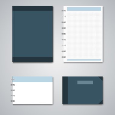 Koleksiyon mavi ve beyaz Notebook şablonu