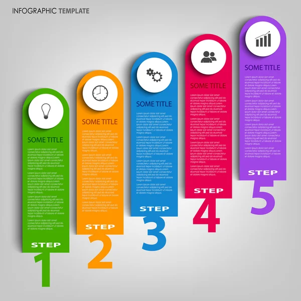 Infografik mit Designstreifen und Zeigervorlage — Stockvektor