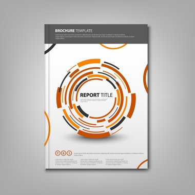 Broşürler kitap ya da soyut turuncu mermi şablonu ile el ilanı