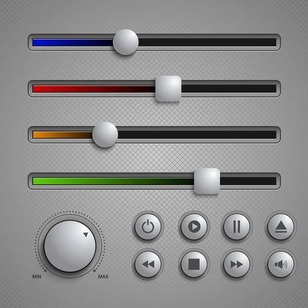 Plantilla de elementos de usuario web silders y botones — Vector de stock