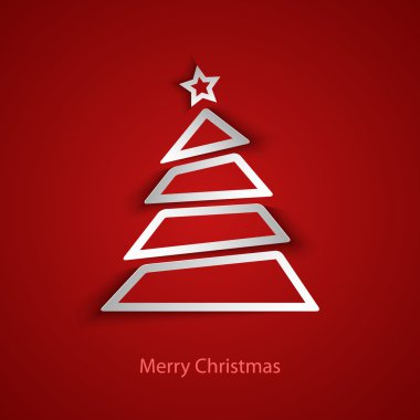 Noel kartı soyut ağaç şablonu ile