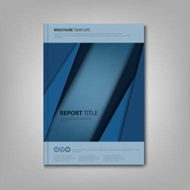 Broşürler kitap ya da mavi soyut el ilanı şablonu çizgili