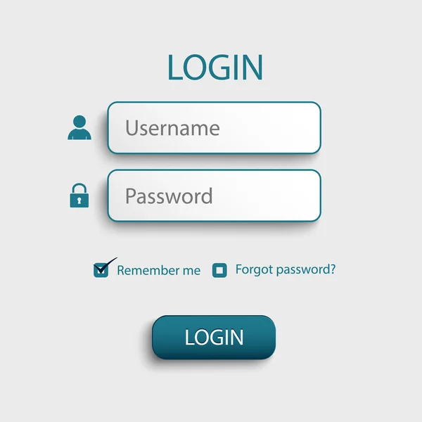 Login Web-Screen mit atypischen Buttons Vorlage — Stockvektor