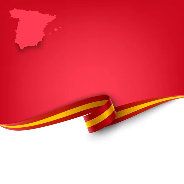 Документ Стрічкою Нанесено Карту Вектор Шаблону Королівства Іспанії Eps — стоковий вектор