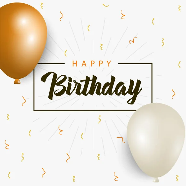 Birthday Card Balloons Light Background Vector Eps — Stok Vektör