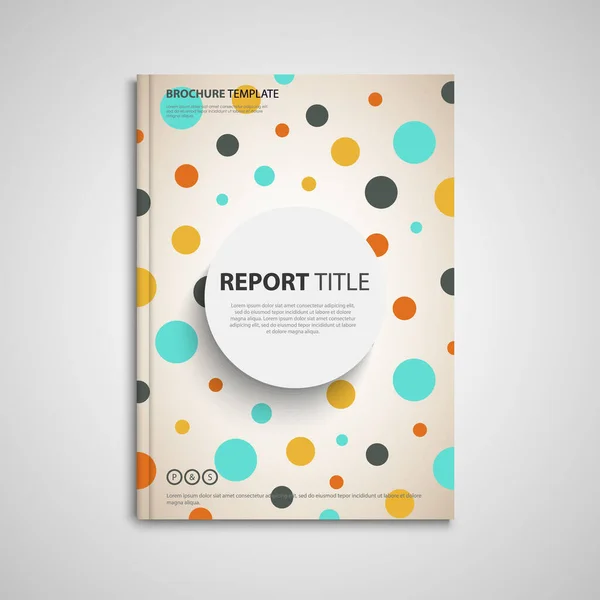 Brochures Book Flyer Colored Dots Background Vector Eps — Vettoriale Stock