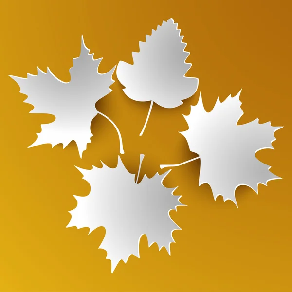 Feuilles blanches abstraites d'automne — Image vectorielle