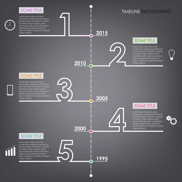 Zeitleiste Informationen Grafik Anzahl Design-Vorlage — Stockvektor