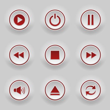 Kırmızı yuvarlak düğmeleri web player için