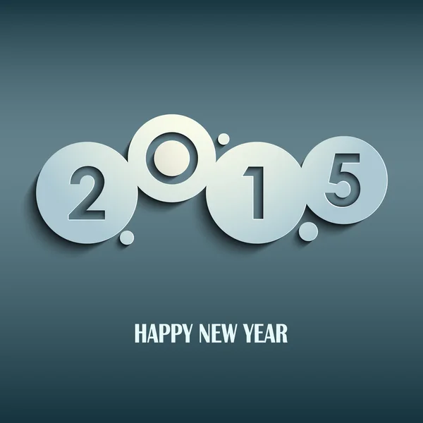 Streszczenie niebieski nowy rok życzenia rund szablon — Wektor stockowy