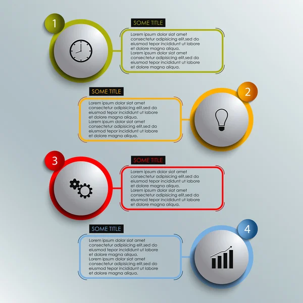 Info graphic colored round element work template — Stock Vector