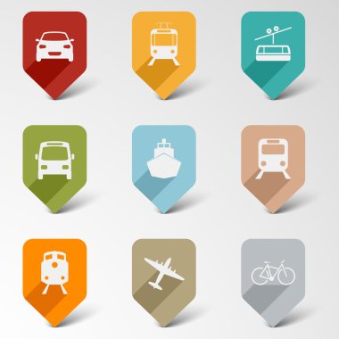 Renkli web retro işaretçiler taşıma için ayarla.