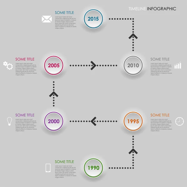 Zaman satırı bilgi grafik yuvarlak öğe şablonu