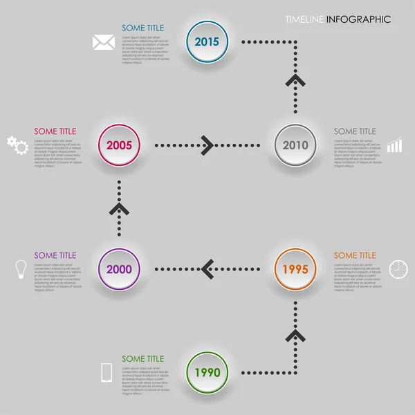Информация о временной линии графический шаблон круглых элементов — стоковый вектор