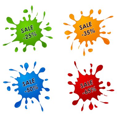 Discount sale pointer as the spilled paint clipart