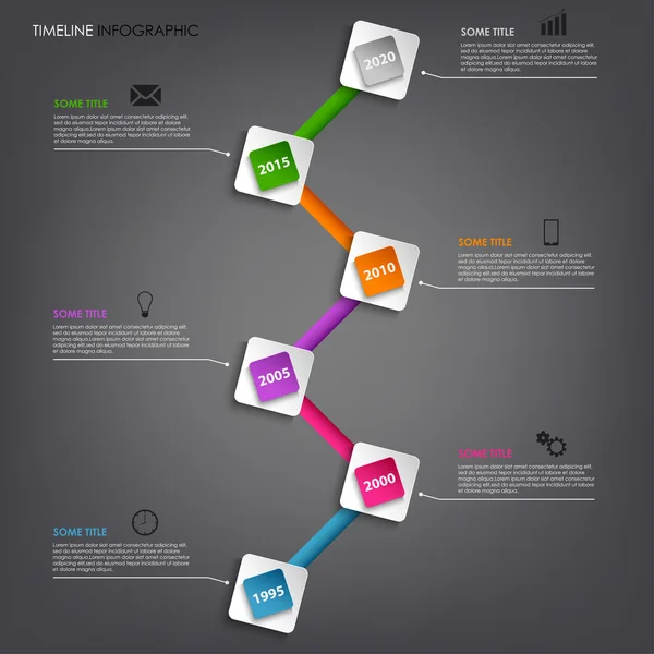 Zeileinfo Grafik farbige quadratische Elementvorlage — Stockvektor