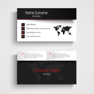 Modern siyah beyaz kartvizit şablonu