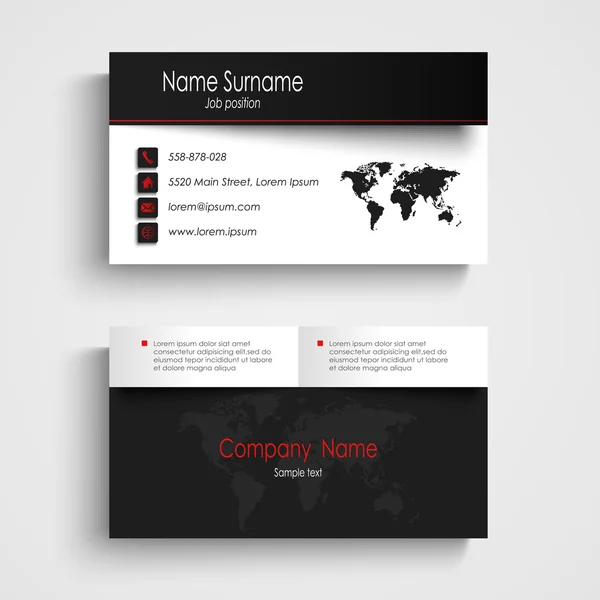 Modern siyah beyaz kartvizit şablonu