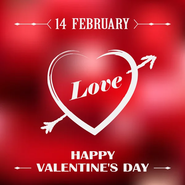 Valentines poster met rode achtergrond — Stockvector