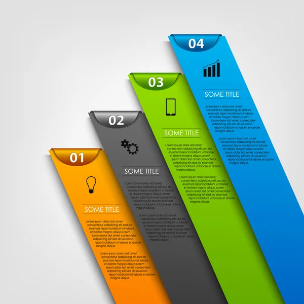 Info grafiche con strisce di design colorate — Vettoriale Stock