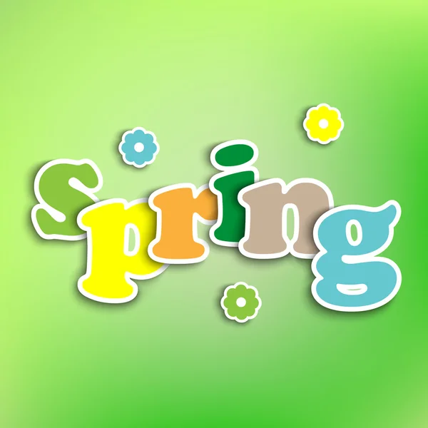 Frühling farbigen Hintergrund mit den Worten — Stockvektor