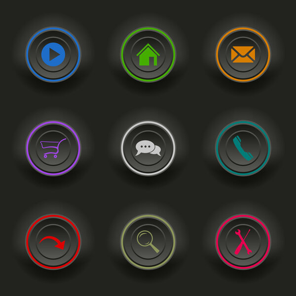 Цветные кнопки для веб-шаблона
