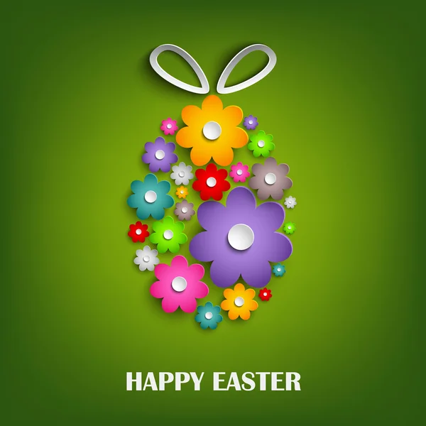 Easter card with floral egg — Stock Vector