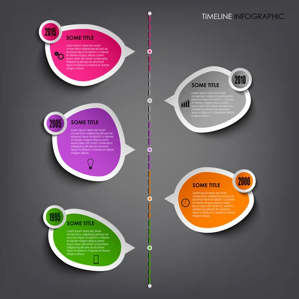 色別ステッカー テンプレートの行情報グラフィック — ストックベクタ