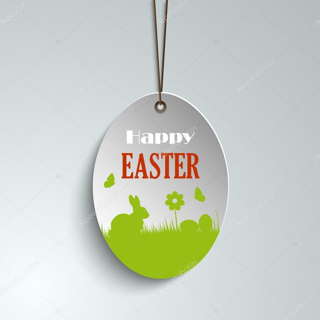 Easter pendulous label with bunny