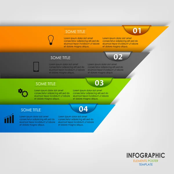 Info gráfico com modelo de listras de design colorido —  Vetores de Stock