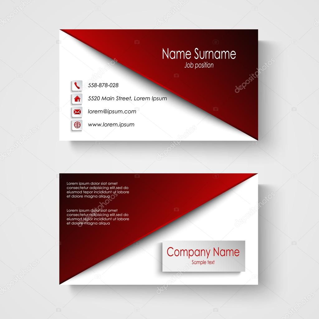 Business card with red white background template