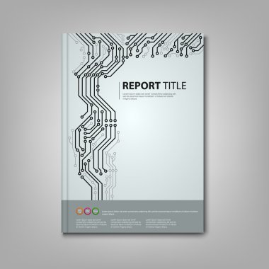 Brochure book with printed circuit board template clipart