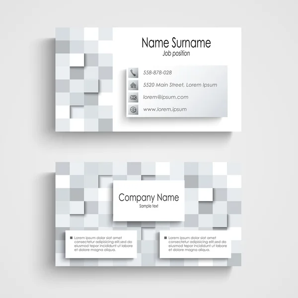 Modern business card with abstract square template