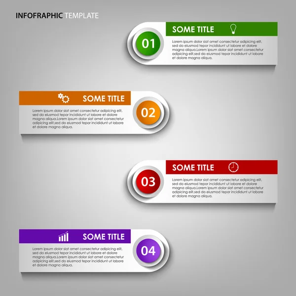 Info gráfico com etiquetas coloridas modelo de design —  Vetores de Stock